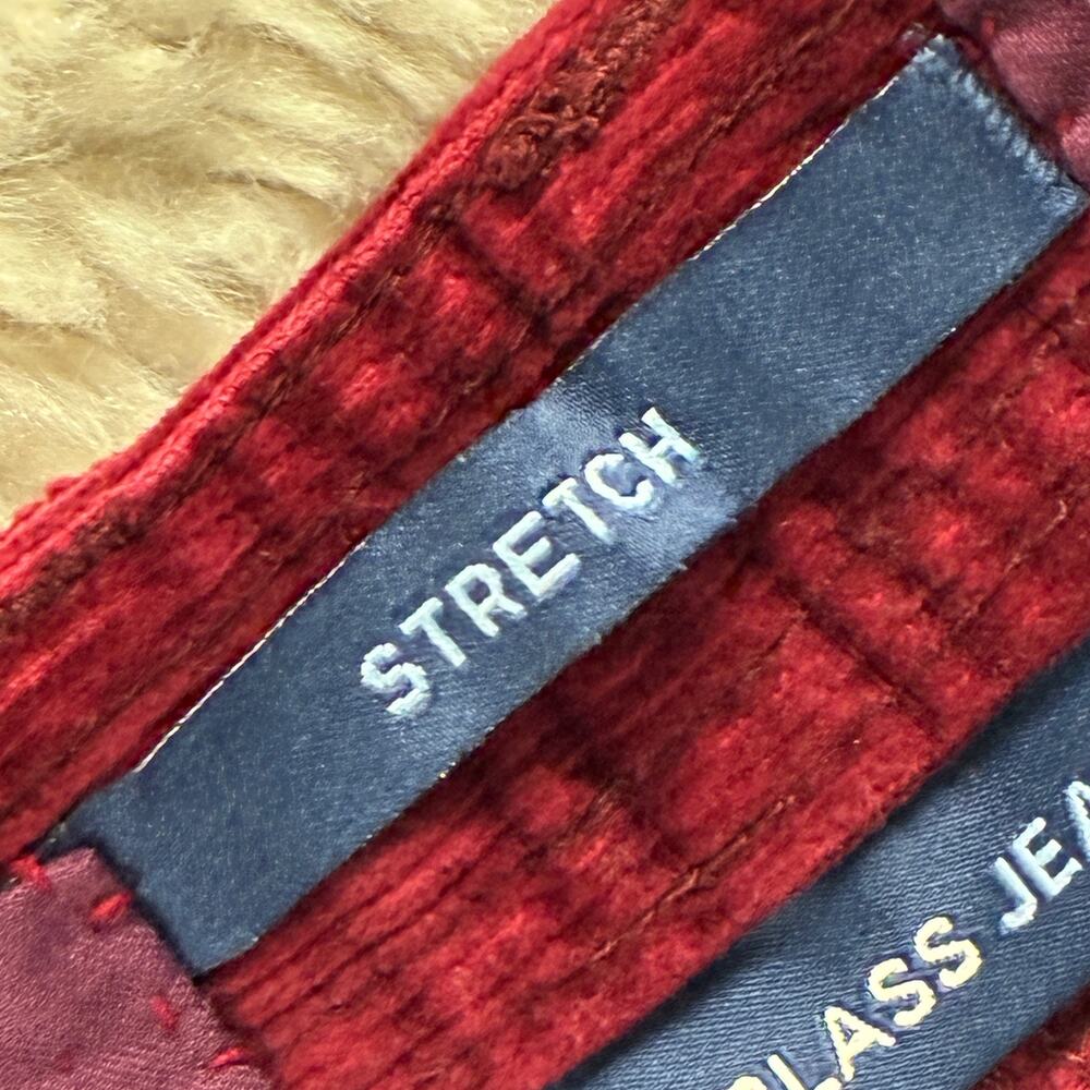 Bill Blass Pants Womens Actual 30 Burgundy Stretch Corduroy High Rise Straight - Picture 5 of 11